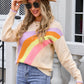 Rainbow Round Neck Long Sleeve Sweater