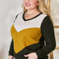 Hailey & Co Full Size Colorblock V-Neck Blouse