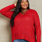 Heimish By The Fire Full Size Draped Detail Knit Sweater