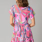 Abstract Geometric Print Tassel Tie Flared Dress