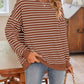 Striped Round Neck Long Sleeve Sweatshirt