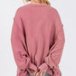 SAGE + FIG Mineral Wash Side Slit Oversized Sweatshirt