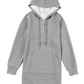 Gray Textured Kangaroo Pocket Drawstring Hooded Mini Dress