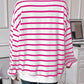 Striped Round Neck Long Sleeve Sweatshirt