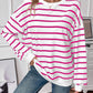 Striped Round Neck Long Sleeve Sweatshirt