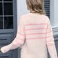 Striped Round Neck Long Sleeve Sweater