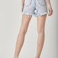 RISEN Raw Hem Distressed High Rise Denim Shorts