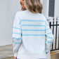 Striped Round Neck Long Sleeve Sweater