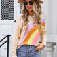 Rainbow Round Neck Long Sleeve Sweater