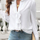 Lace Detail Ruffled Round Neck Long Sleeve Shirt