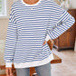 Striped Round Neck Long Sleeve Sweatshirt