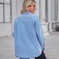 Collared Neck Dropped Shoulder Denim Top