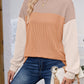 Color Block Round Neck Long Sleeve Sweatshirt