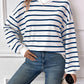 Striped Round Neck Long Sleeve Sweatshirt