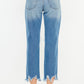 Kancan Distressed Frayed Hem Cropped Jeans