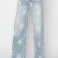 RISEN Full Size Raw Hem Star Wide Leg Jeans