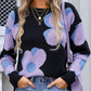 Flower Round Neck Long Sleeve Sweater