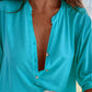 Half Button Notched Half Sleeve Blouse