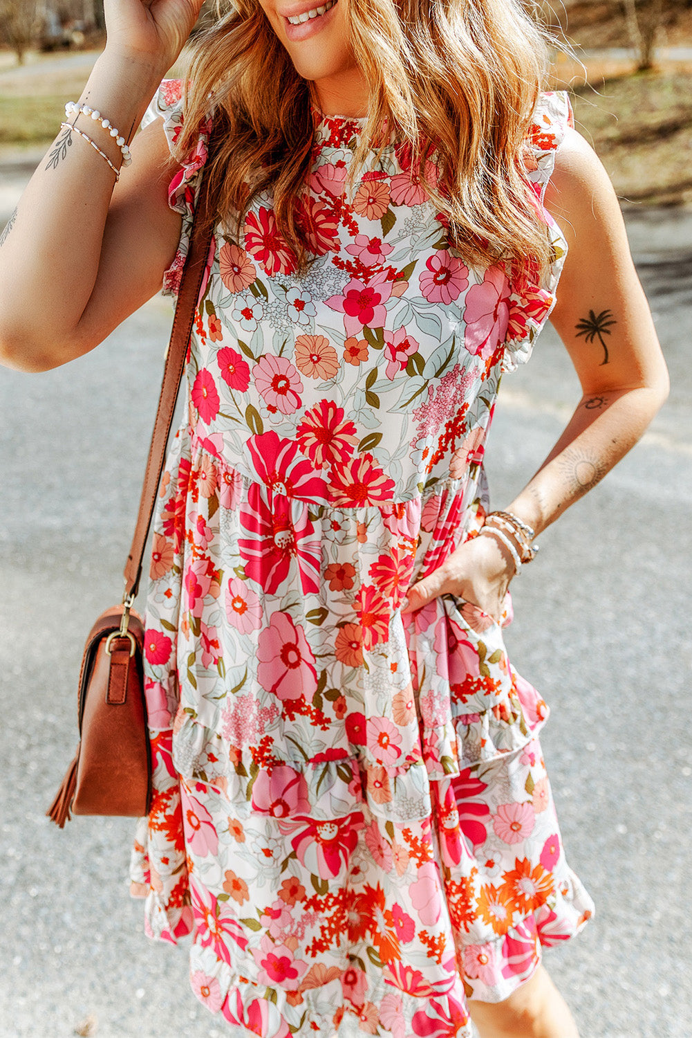 Ruffled Tank Floral Dress