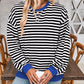 Contrast Striped Long Sleeve Sweatshirt