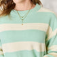 Sew In Love Full Size Contrast Striped Round Neck Sweater