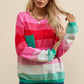 Color Block Round Neck Sweater