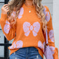 Bow Round Neck Dropped Shoulder Sweater