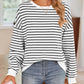 Striped Round Neck Long Sleeve Sweatshirt