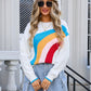 Rainbow Round Neck Long Sleeve Sweater