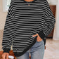 Striped Round Neck Long Sleeve Sweatshirt