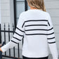 Striped Round Neck Long Sleeve Sweater