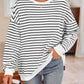 Striped Round Neck Long Sleeve Sweatshirt