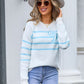 Striped Round Neck Long Sleeve Sweater