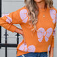 Bow Round Neck Dropped Shoulder Sweater