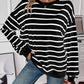 Striped Round Neck Long Sleeve Sweatshirt