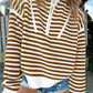 Striped Half Zip Long Sleeve Sweater