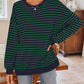 Striped Round Neck Long Sleeve Sweatshirt