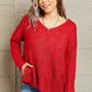 Heimish By The Fire Full Size Draped Detail Knit Sweater