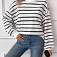 Striped Round Neck Long Sleeve Sweatshirt