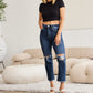 RFM Crop Dylan Full Size Tummy Control Distressed High Waist Raw Hem Jeans