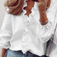 Full Size Ruffled V-Neck Long Sleeve Blouse