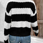 Striped Round Neck Long Sleeve Sweater