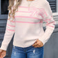 Striped Round Neck Long Sleeve Sweater