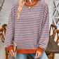 Contrast Striped Long Sleeve Sweatshirt