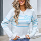 Striped Round Neck Long Sleeve Sweater