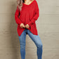 Heimish By The Fire Full Size Draped Detail Knit Sweater