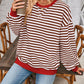 Contrast Striped Long Sleeve Sweatshirt