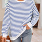 Striped Round Neck Long Sleeve Sweatshirt