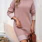 Striped Mock Neck Long Sleeve Sweater Dress