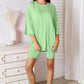 Basic Bae Full Size Soft Rayon Three-Quarter Sleeve Top and Shorts Set